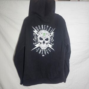 Y2K vintage monster energy drink skull grunge emo goth hoodie